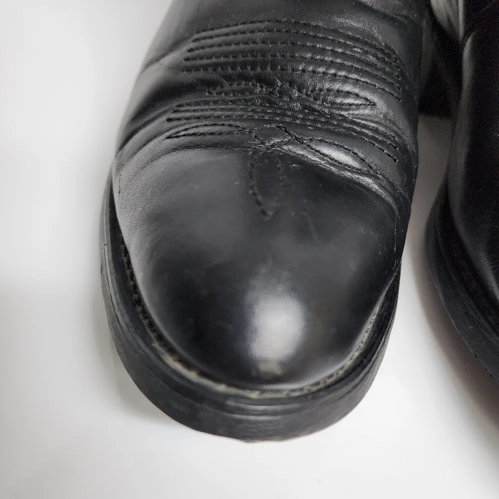 DURANGO LEATHER UPPER ROUND TOE SIDE ZIPPER BOOT